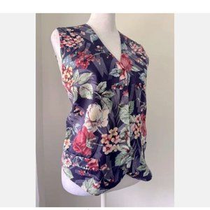 Orvis Sz S Blue Floral Vest Very Cute! Feminine 80's